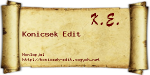 Konicsek Edit névjegykártya